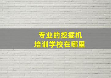 专业的挖掘机培训学校在哪里