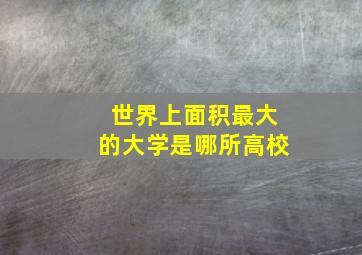 世界上面积最大的大学是哪所高校