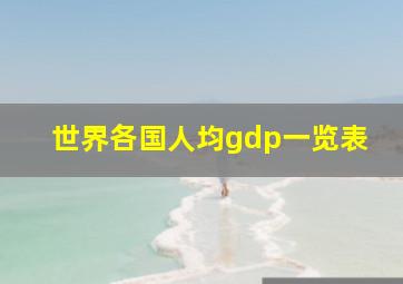 世界各国人均gdp一览表