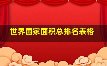 世界国家面积总排名表格