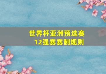 世界杯亚洲预选赛12强赛赛制规则