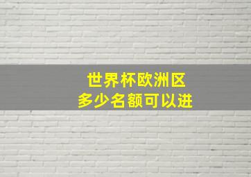 世界杯欧洲区多少名额可以进