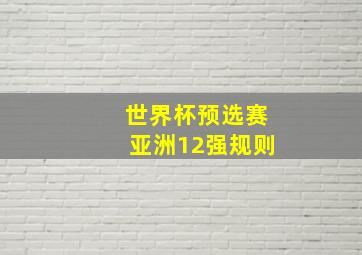 世界杯预选赛亚洲12强规则