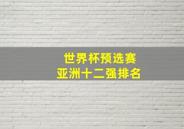 世界杯预选赛亚洲十二强排名