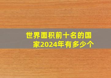 世界面积前十名的国家2024年有多少个