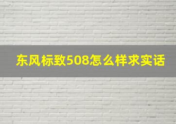 东风标致508怎么样求实话