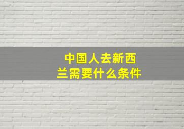 中国人去新西兰需要什么条件