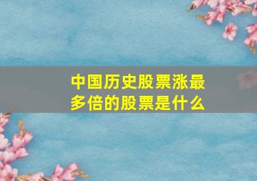 中国历史股票涨最多倍的股票是什么