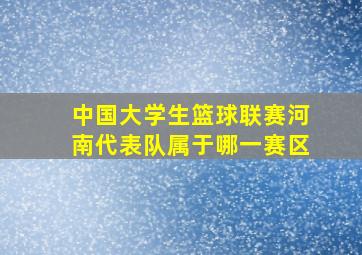 中国大学生篮球联赛河南代表队属于哪一赛区