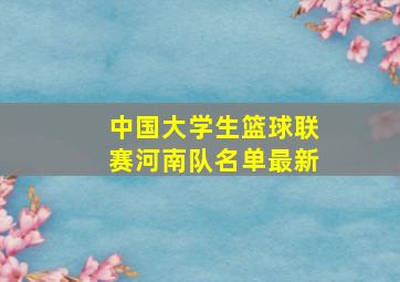 中国大学生篮球联赛河南队名单最新