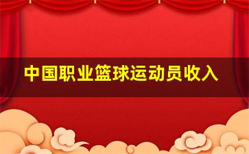 中国职业篮球运动员收入