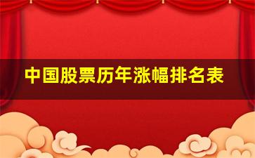 中国股票历年涨幅排名表