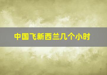 中国飞新西兰几个小时