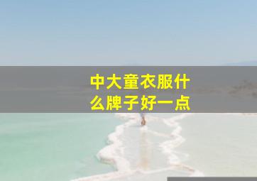 中大童衣服什么牌子好一点