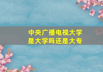 中央广播电视大学是大学吗还是大专