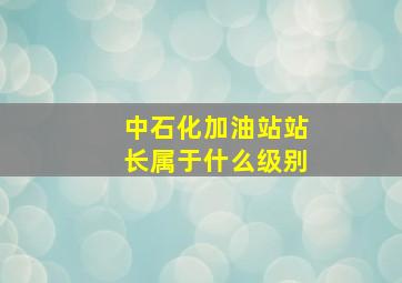 中石化加油站站长属于什么级别