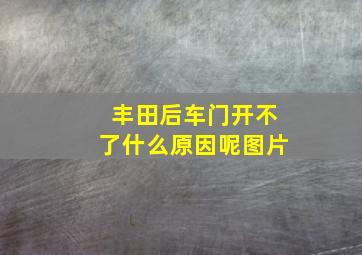 丰田后车门开不了什么原因呢图片