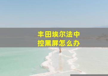 丰田埃尔法中控黑屏怎么办