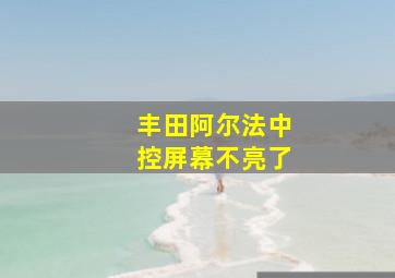 丰田阿尔法中控屏幕不亮了