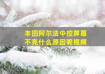 丰田阿尔法中控屏幕不亮什么原因呢视频