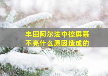 丰田阿尔法中控屏幕不亮什么原因造成的