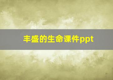 丰盛的生命课件ppt