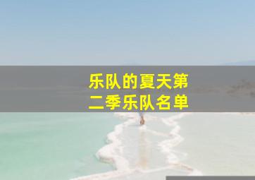 乐队的夏天第二季乐队名单