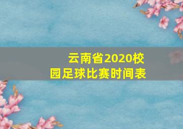 云南省2020校园足球比赛时间表