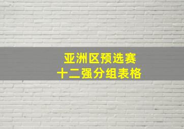 亚洲区预选赛十二强分组表格