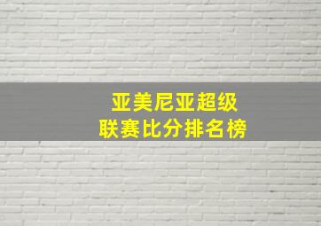 亚美尼亚超级联赛比分排名榜