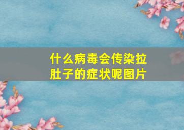 什么病毒会传染拉肚子的症状呢图片