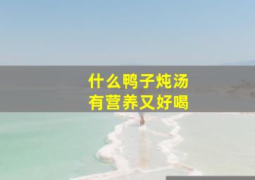 什么鸭子炖汤有营养又好喝