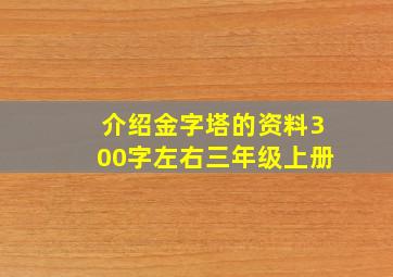 介绍金字塔的资料300字左右三年级上册