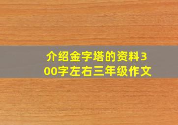 介绍金字塔的资料300字左右三年级作文