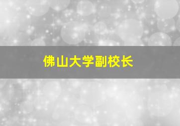 佛山大学副校长