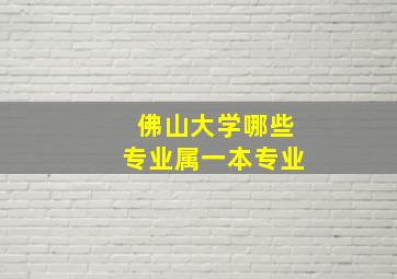 佛山大学哪些专业属一本专业