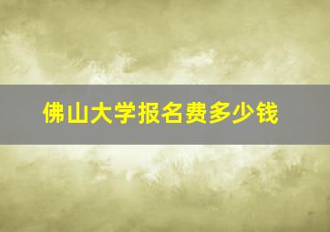 佛山大学报名费多少钱