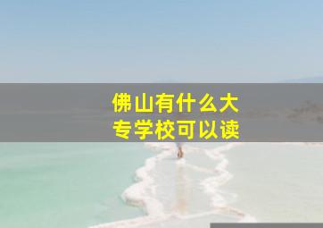 佛山有什么大专学校可以读