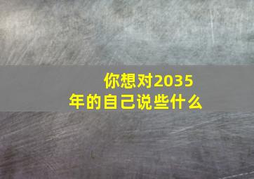 你想对2035年的自己说些什么