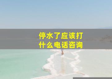 停水了应该打什么电话咨询