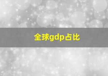 全球gdp占比