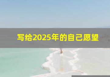 写给2025年的自己愿望