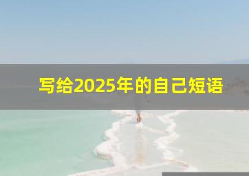 写给2025年的自己短语