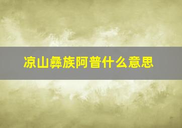 凉山彝族阿普什么意思