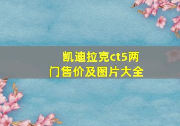 凯迪拉克ct5两门售价及图片大全