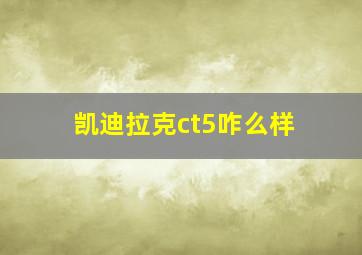 凯迪拉克ct5咋么样