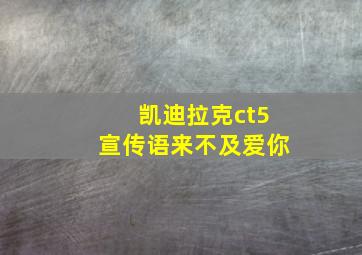 凯迪拉克ct5宣传语来不及爱你