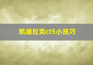 凯迪拉克ct5小技巧