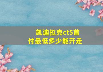 凯迪拉克ct5首付最低多少能开走