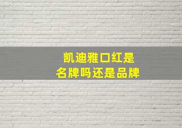 凯迪雅口红是名牌吗还是品牌